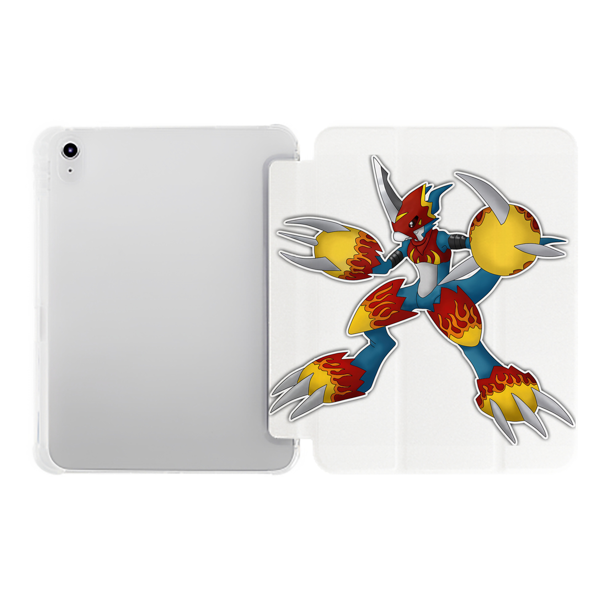 （画像用） Digimon デジタルモンスター/デジモン IPad ケース ペン収納付き 三つ折りスタンド PUレザー×シリコン 対応機種9.5/10.5/10.9インチ